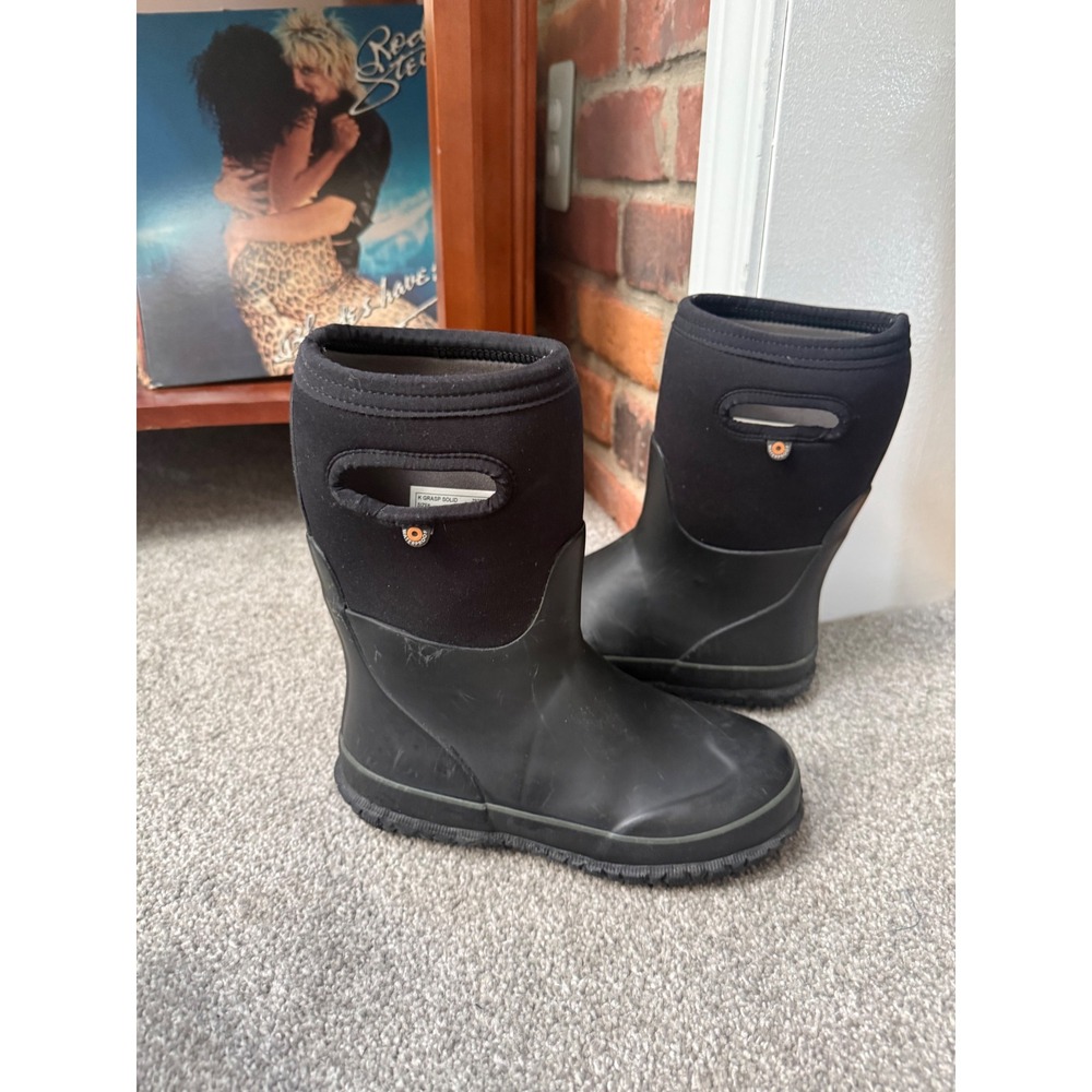 Bogs Kids Grasp Solid Insulated Waterproof Winter Boots Black Youth 3